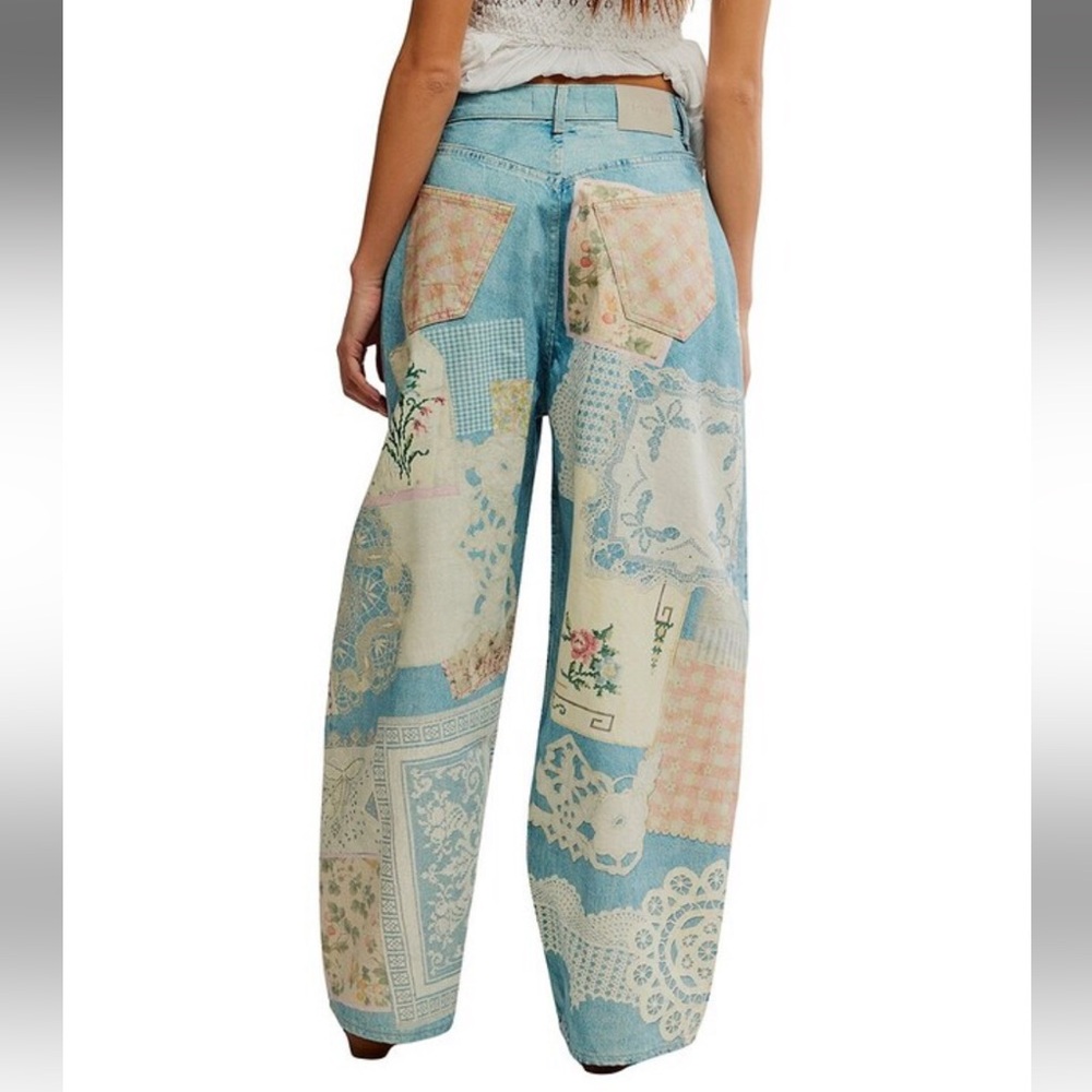 Free People Blue Patchwork soft Jeans🦋✨🦋 - Picture 13 of 16